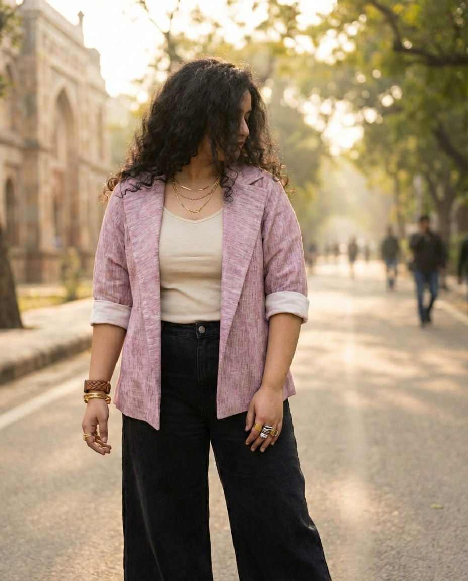 Let That Pink In - Cotton Linen Jacket