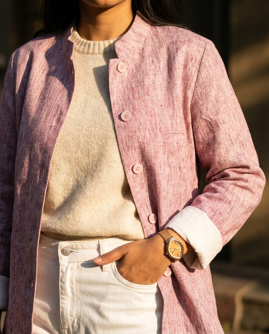 Let That Pink In - Cotton Linen Jacket
