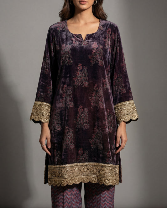 Umber - Velvet Co-ord Set for Women