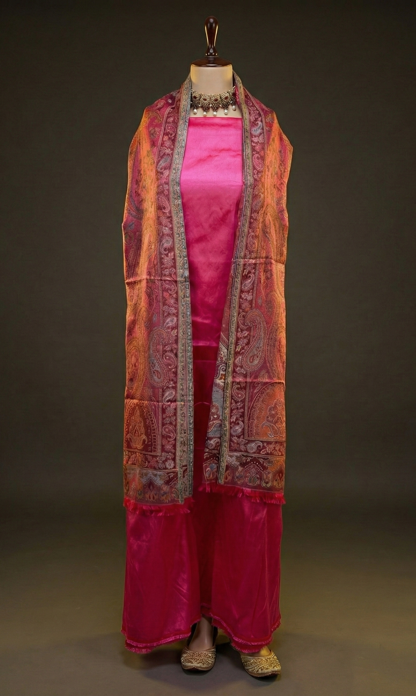 Rajè - Taffeta Silk Suit Fabric with Kani-Print Woollen Stole